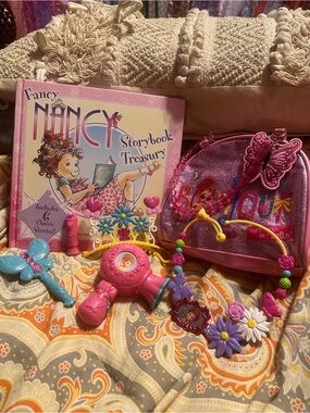 Fancy Nancy Storybook Treasury Book Set with Dress-Up Accessories and Purse
